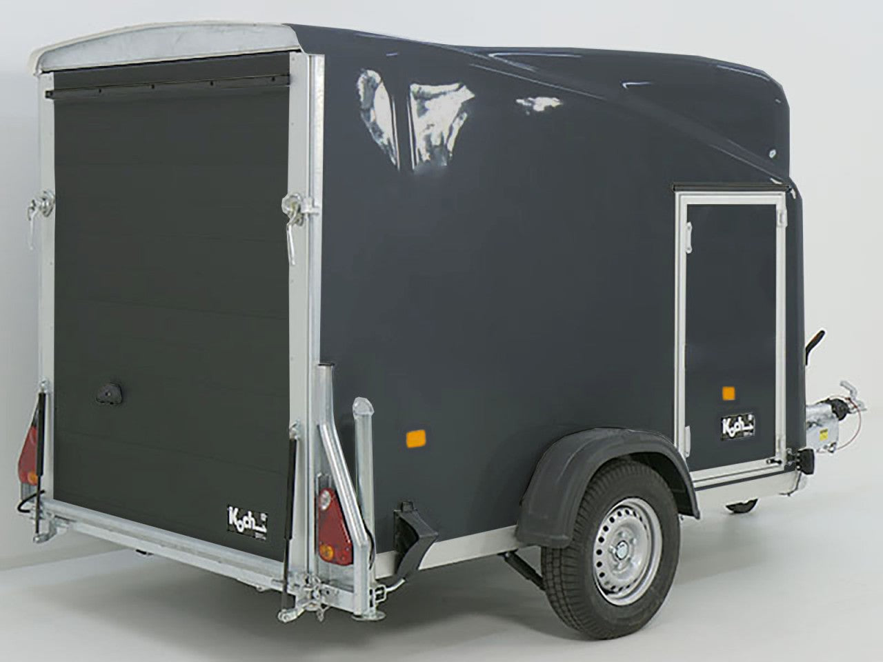 Debon Kofferanhänger Cargo 1300 Vollpoly 150x290cm H160cmTürgrau-Neu