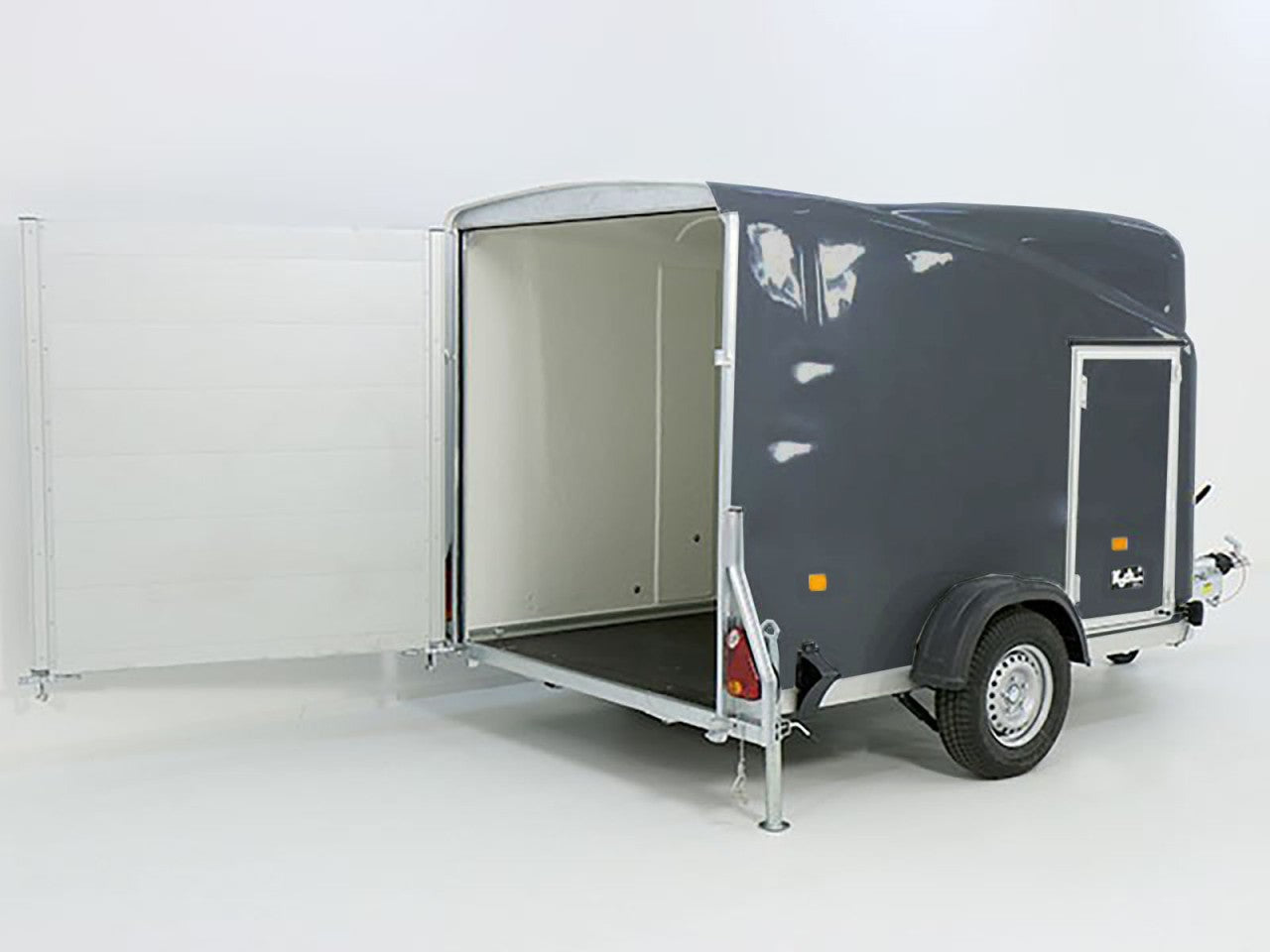 Debon Kofferanhänger Cargo 1300 Vollpoly 150x290cm H160cmTürgrau-Neu